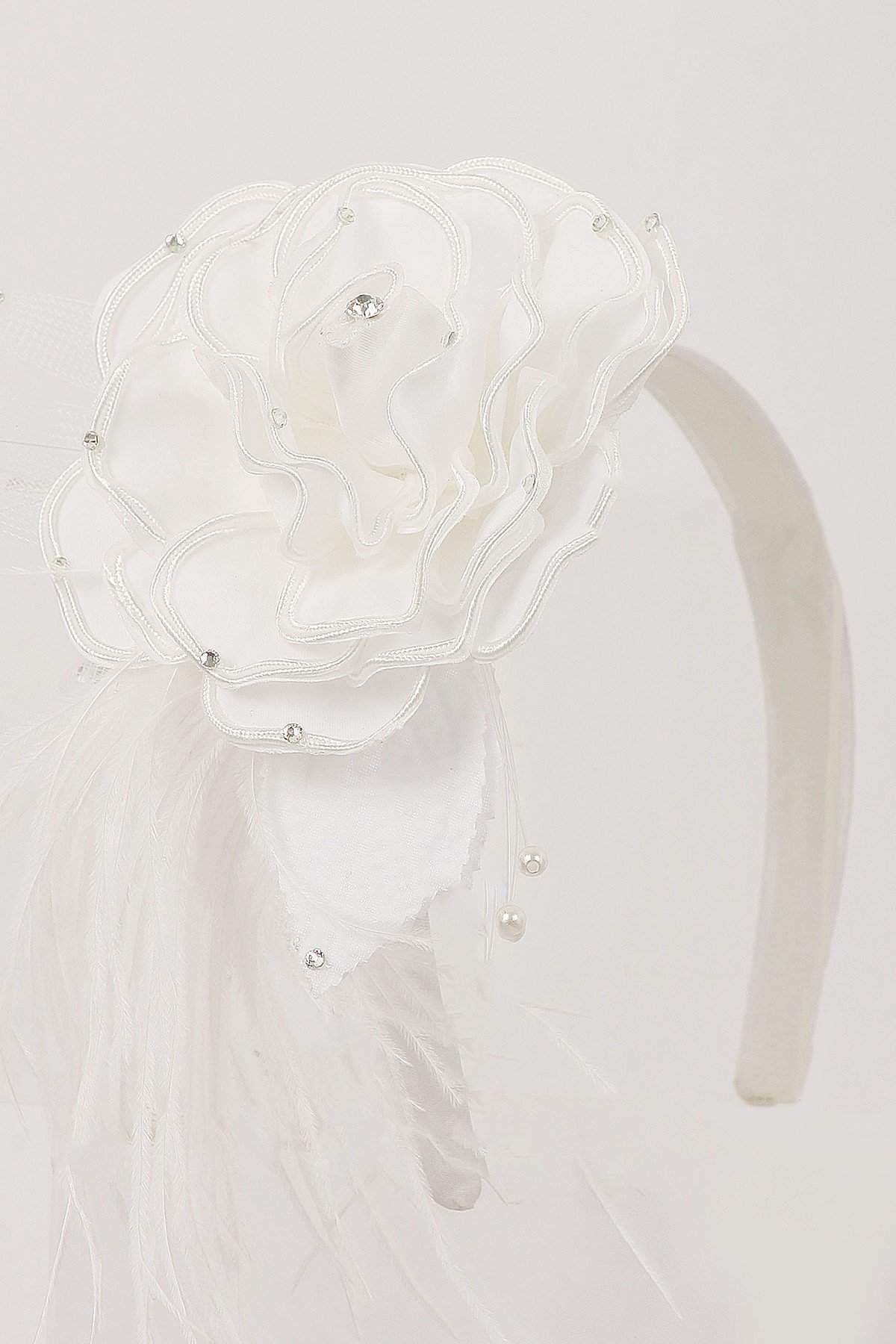 Fancy Flower Headband-Kid's Dream-1_2,3_4,5_6,7_8,big_girl,color_White,fabric_Satin,little_girl,size_02,size_04,size_06,size_08,size_10,size_12,size_14