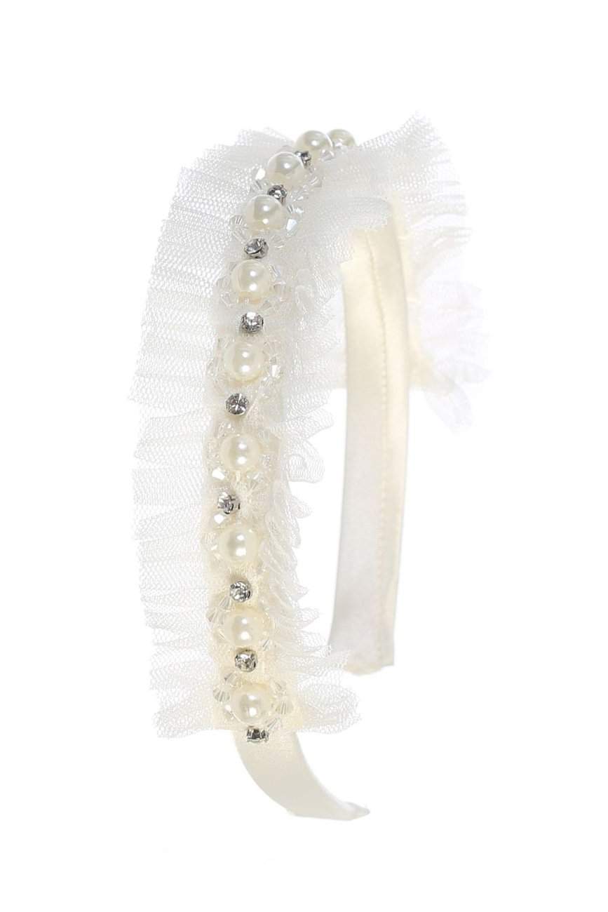 Pearl Tulle Headband-Kid's Dream-1_2,3_4,5_6,7_8,big_girl,color_White,fabric_Satin,little_girl,size_02,size_04,size_06,size_08,size_10,size_12,size_14