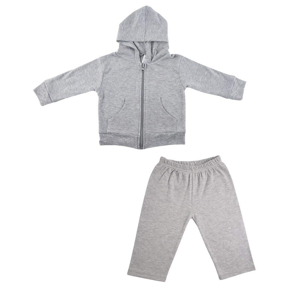 Heather Grey Interlock Sweat Pants and Hoodie Set (NB,S,M,L)-Bambini-Baby Clothes,Baby Pants