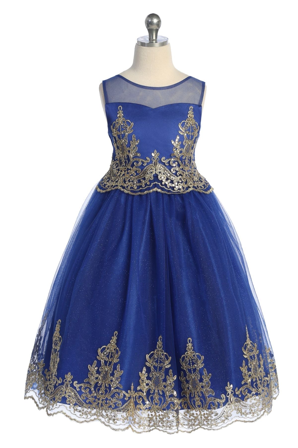 552 - Gold Cording Embroidery Dress