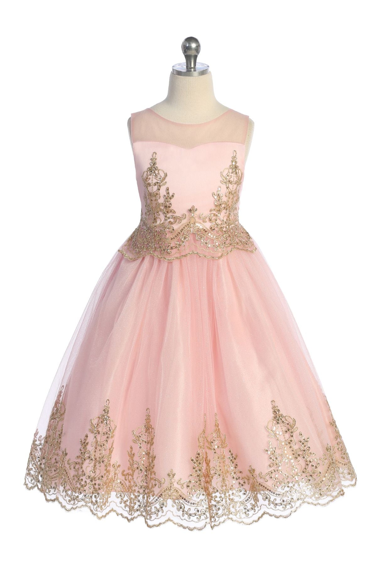 552 - Gold Cording Embroidery Dress