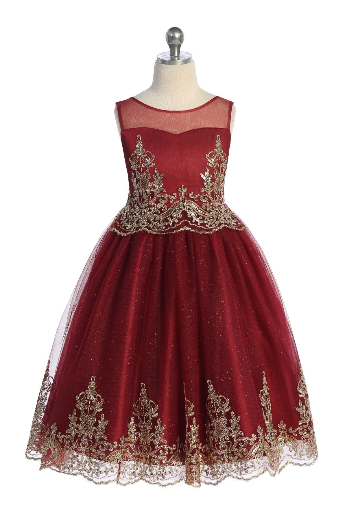552 - Gold Cording Embroidery Dress
