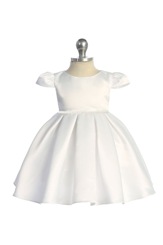 544-C-Classic Pearl Pleated Baby Dress