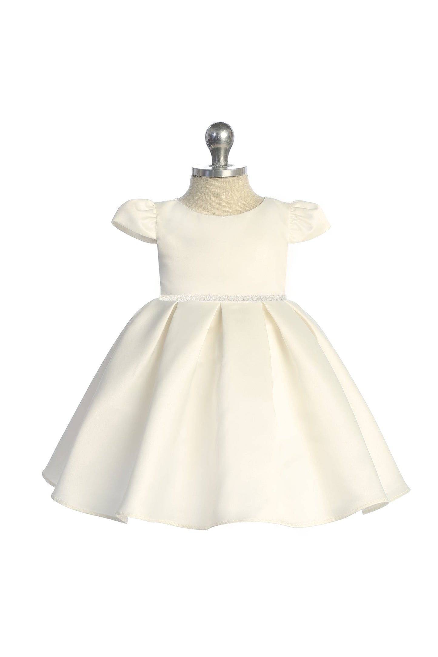 544-C-Classic Pearl Pleated Baby Dress
