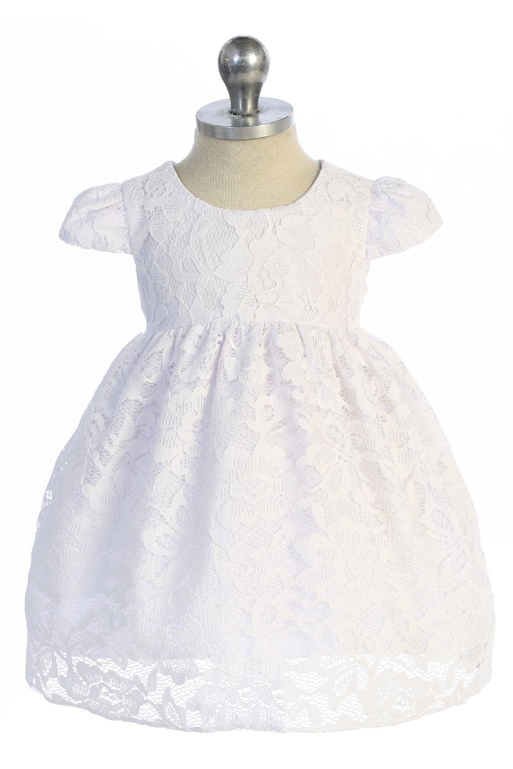 532- Lace V Back Bow Baby Dress