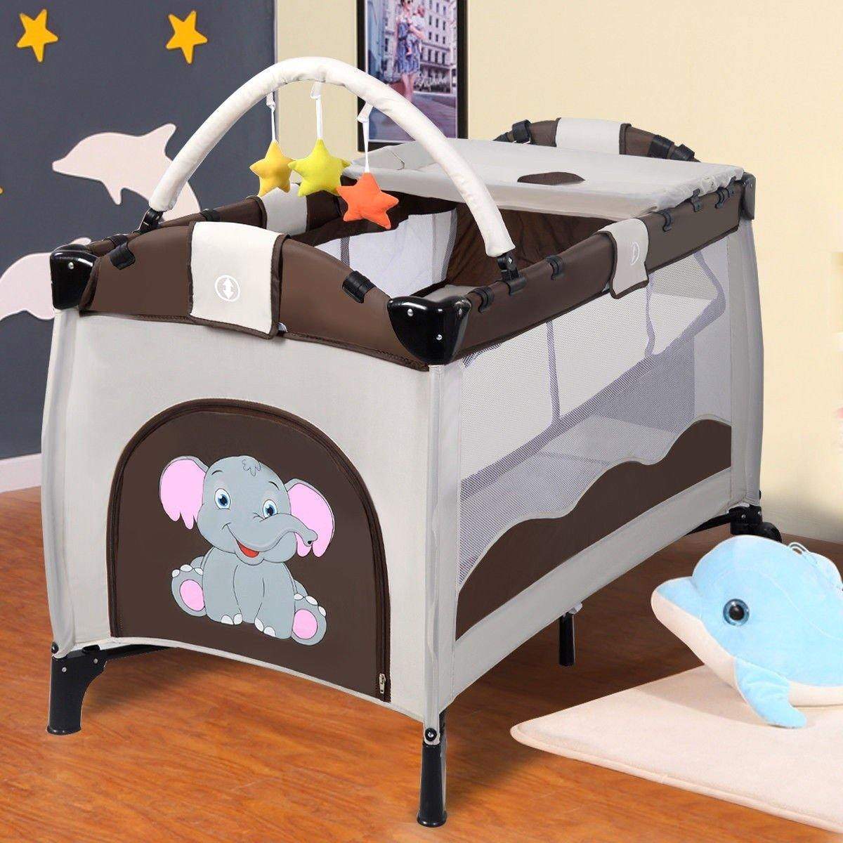 Nursery Center Play-yard Baby Crib Set Portable Nest Bed-Costa-