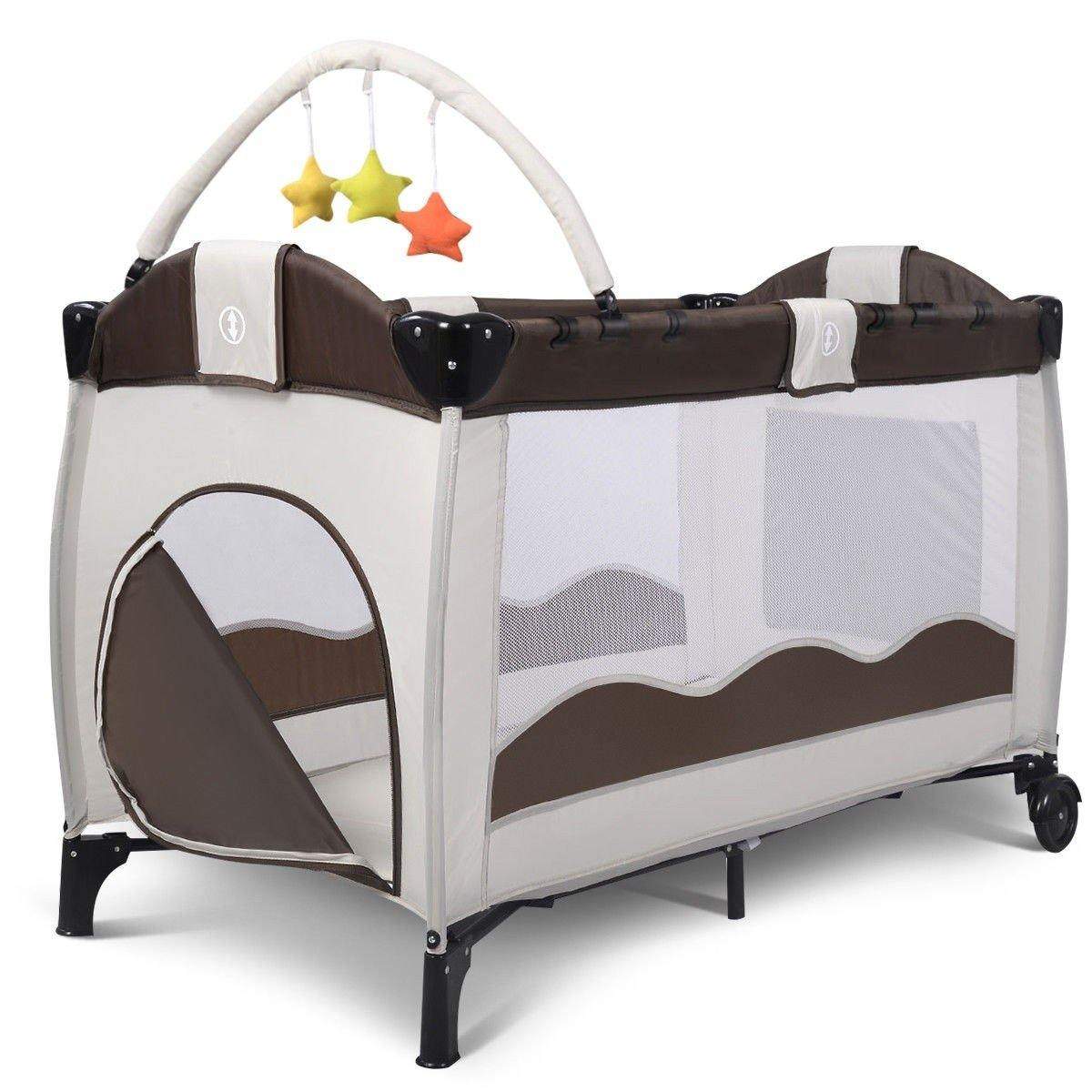 Nursery Center Play-yard Baby Crib Set Portable Nest Bed-Costa-