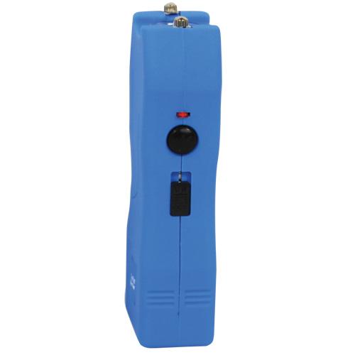Rechargeable Runt 80,000,000 volt stun gun with flashlight and wrist strap disable pin Blue