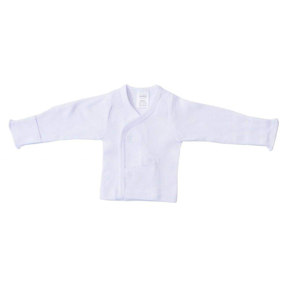 Rib Knit White Long Sleeve Side-Snap Shirt 3-Pack (NB,S)-Bambini-Babt T-shirt,Baby Clothes