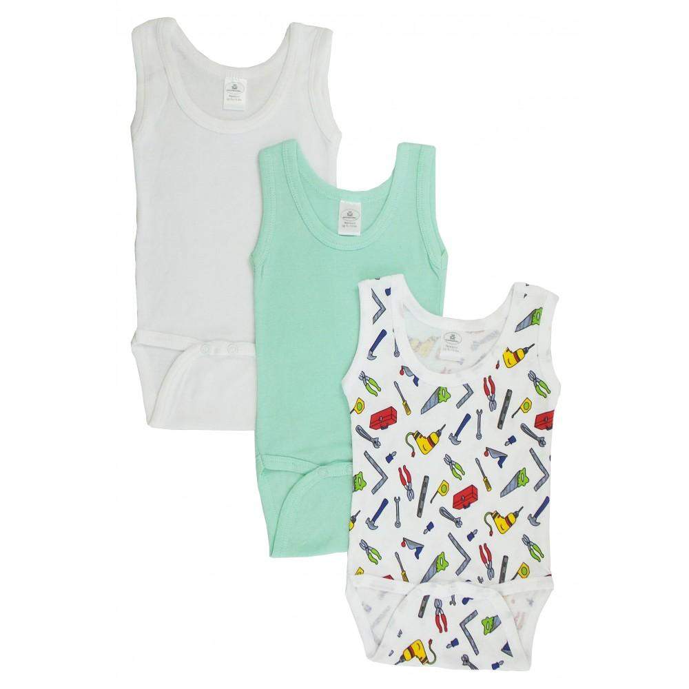 Boy's Rib Knit Sleeveless Tank Top Onesie 3-Pack-Bambini-Baby,Baby Clothes,Baby Onezie