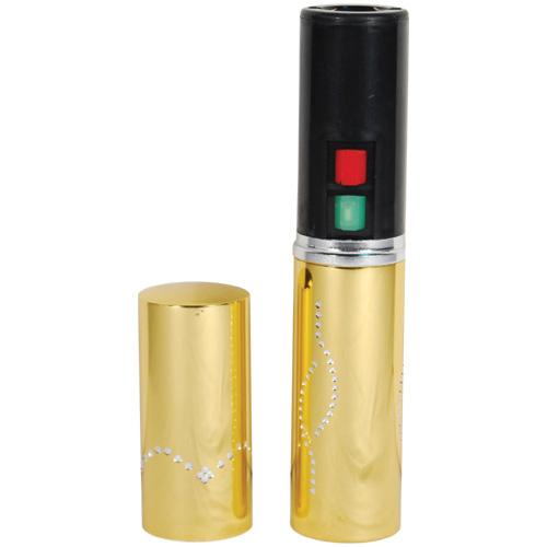 25,000,000 Volt Rechargeable Lipstick Stun Gun with Flashlight, gold