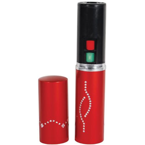 25,000,000 Volt Rechargeable Lipstick Stun Gun with Flashlight, red