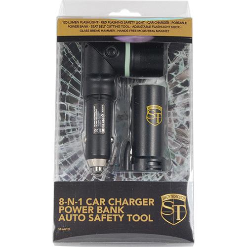 8-N-1 Car Charger Power Bank Auto Safety Tool