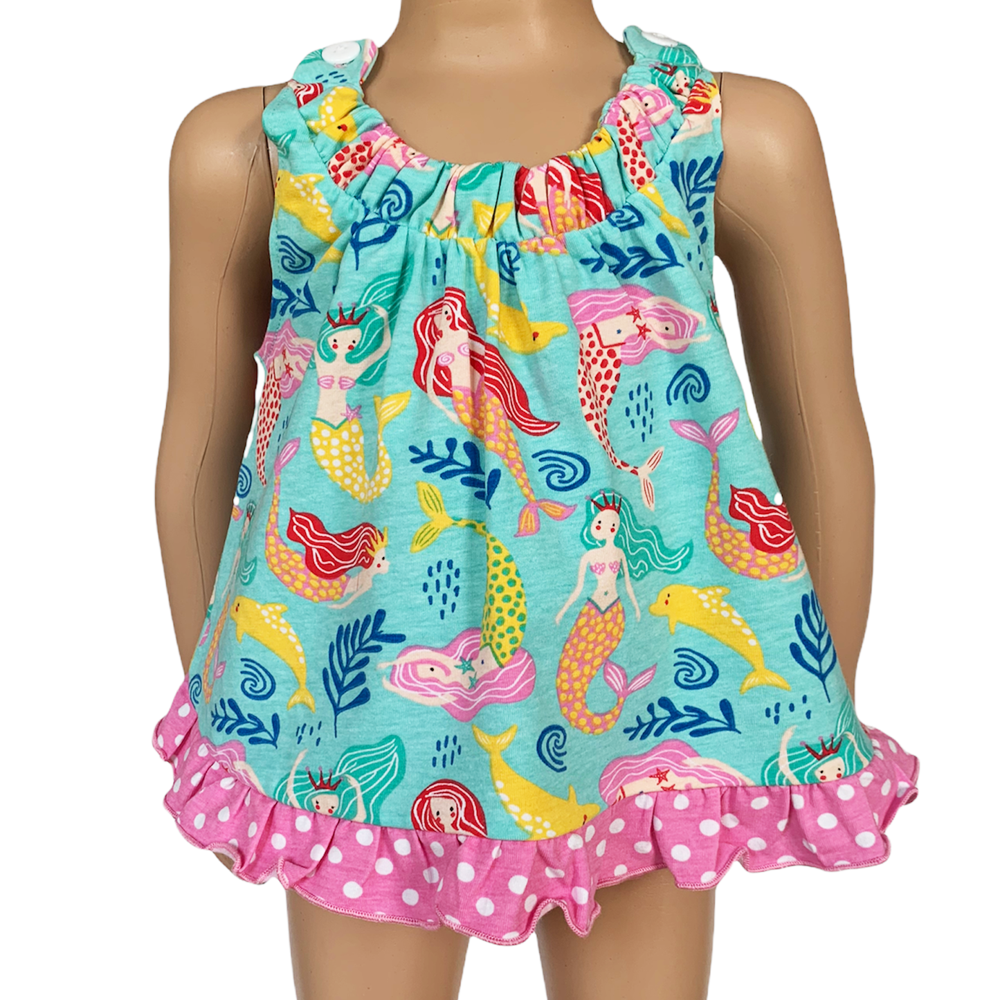 AnnLoren Baby and Big Girls Mermaid Swing Tank Top Spring Summer Separates