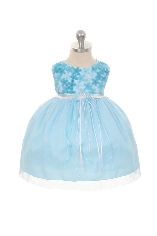 Dress - 3D Chiffon Flower Mesh Dress