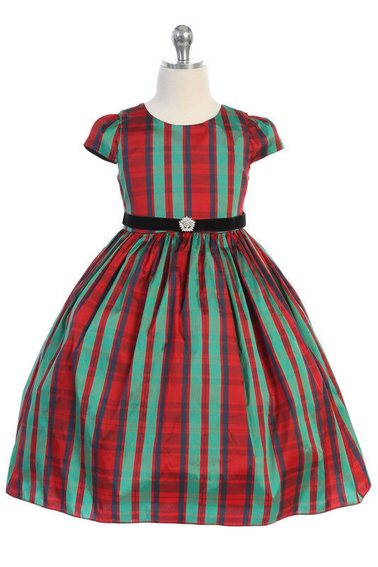 Dress - Classic Plaid Sleeve Dress