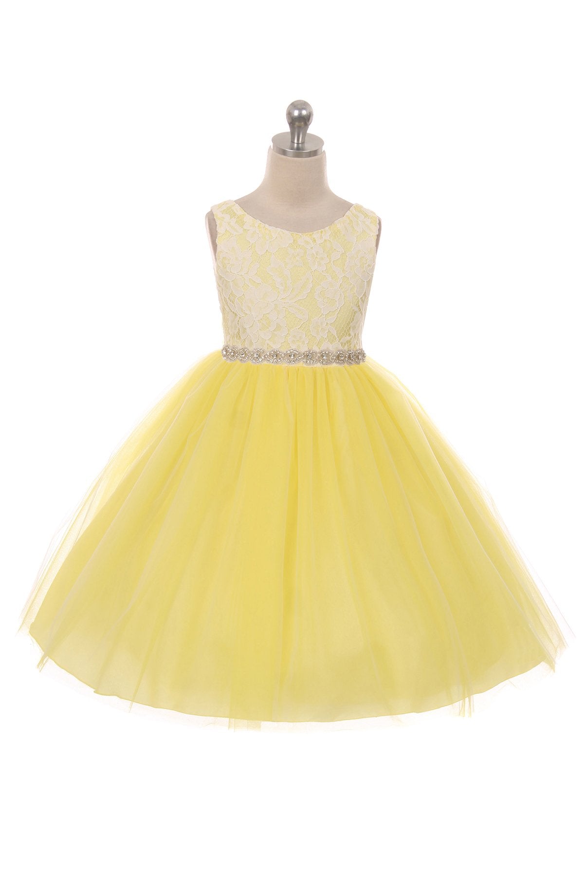 Dress - Lace Dress W/ Rhinestone Trim