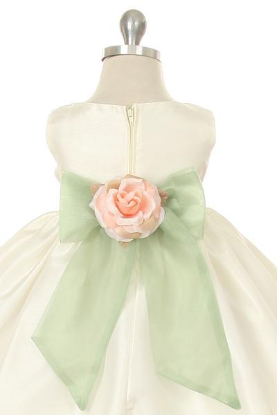 Dress - Poly Silk Organza Sash Classic Baby Dress (Ivory Dress)