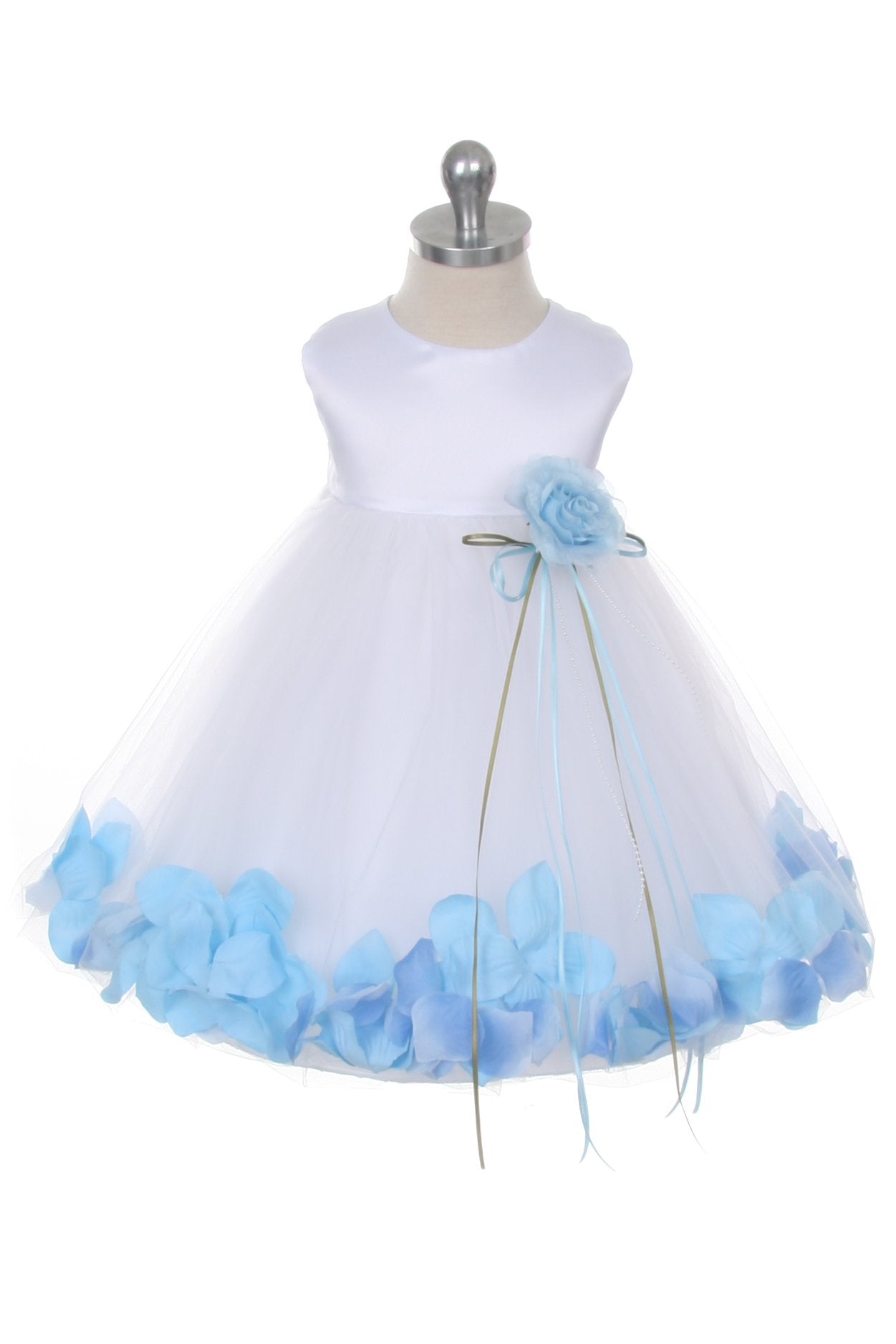 Dress - Satin Flower Petal Baby Dress (Ivory Dress)