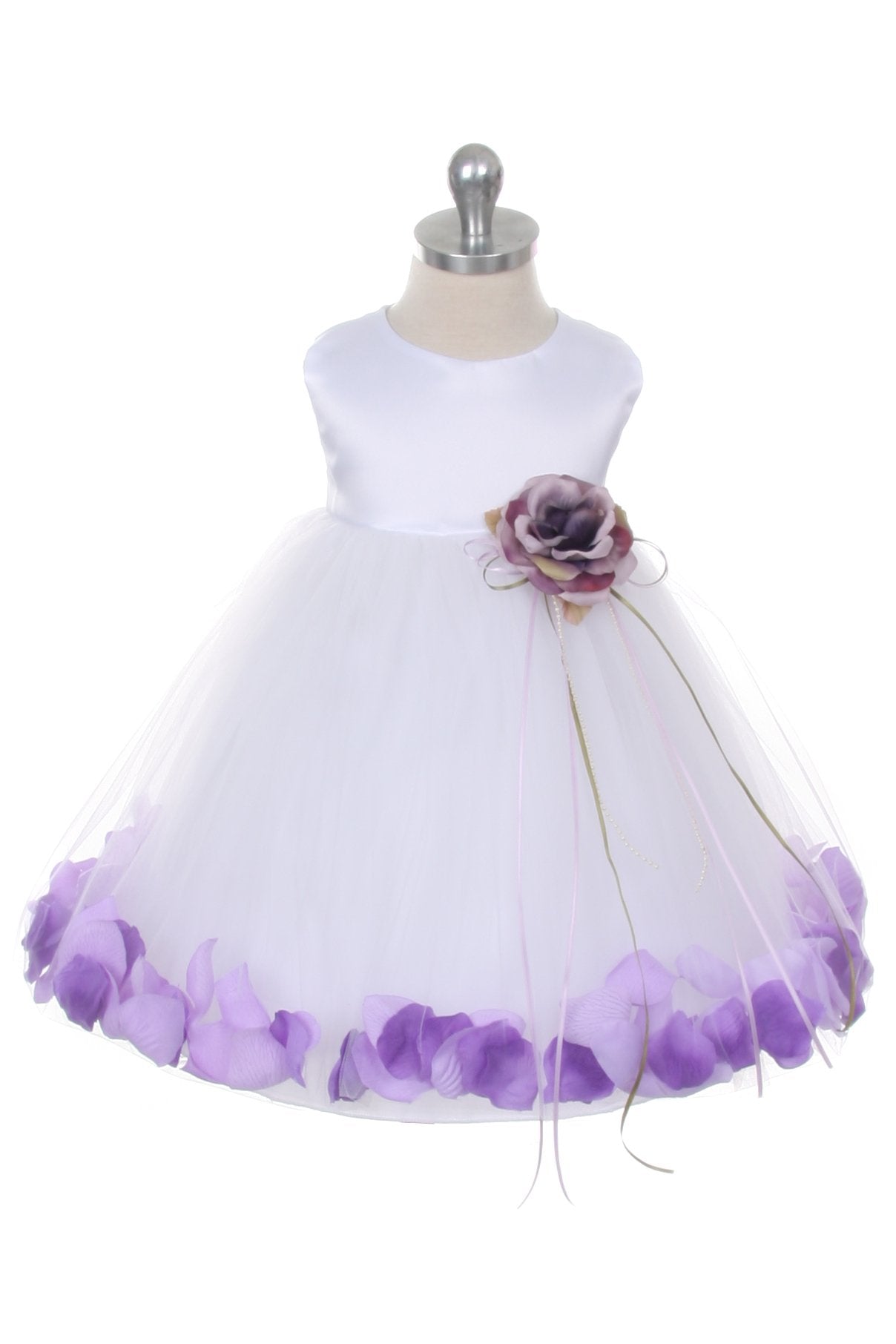 Dress - Satin Flower Petal Baby Dress (Ivory Dress)