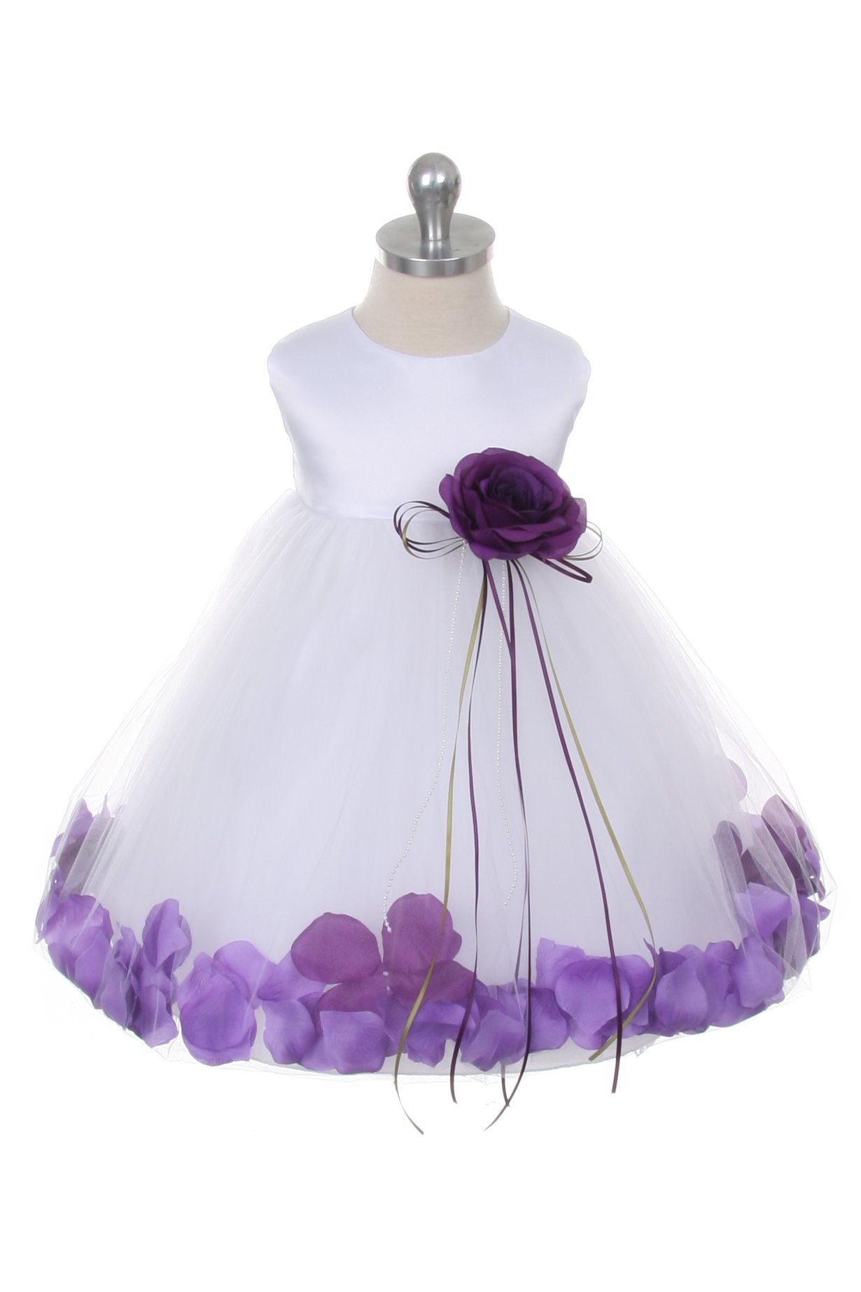 Dress - Satin Flower Petal Baby Dress (Ivory Dress)