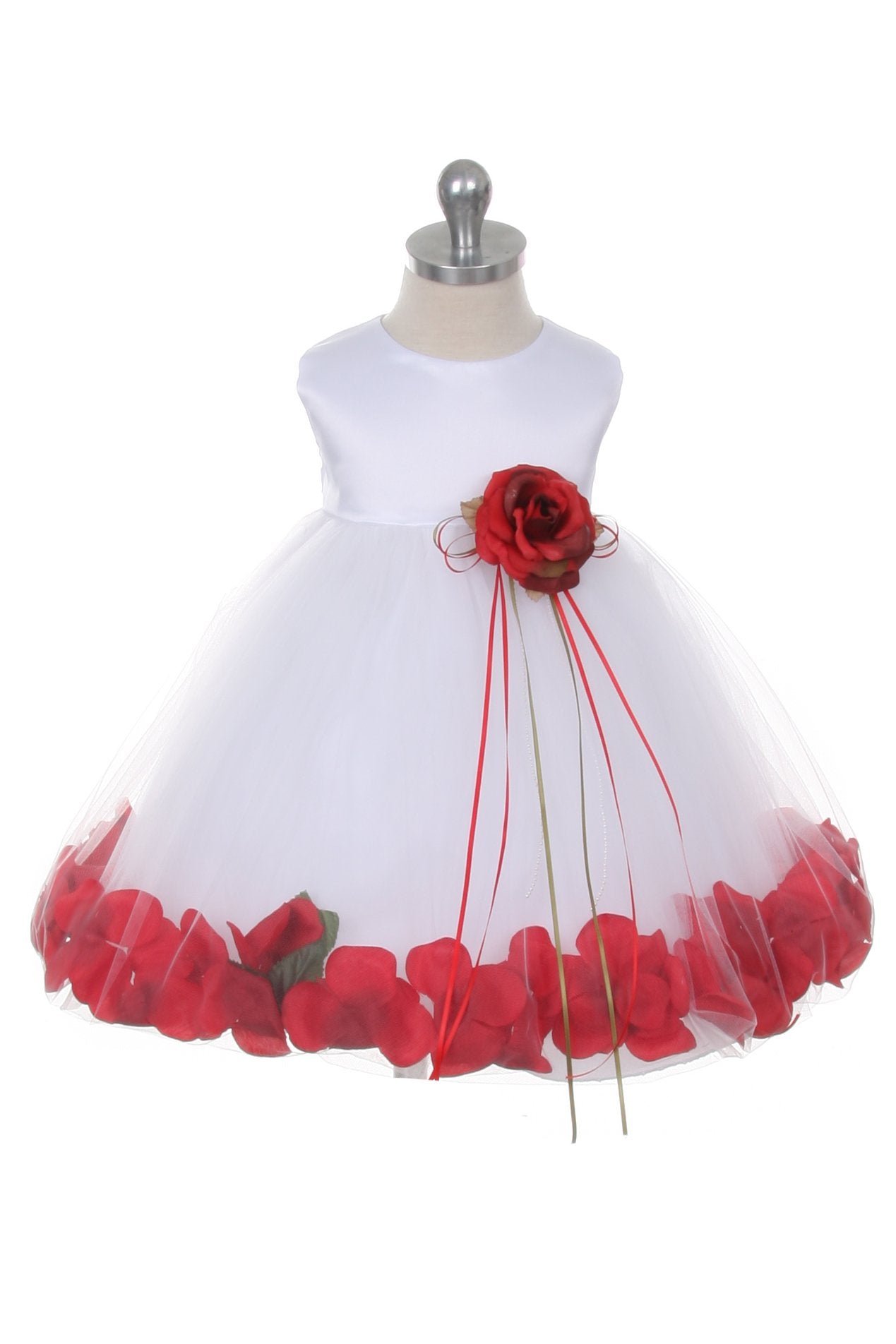 Dress - Satin Flower Petal Baby Dress (Ivory Dress)