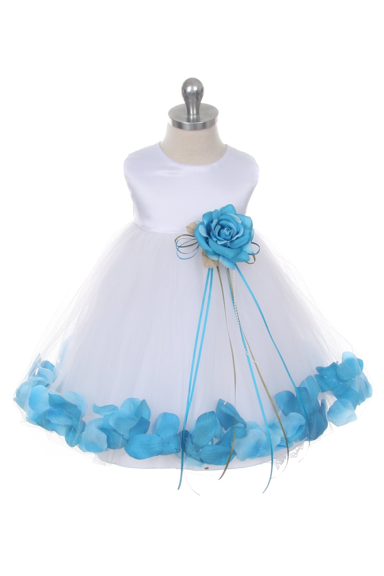 Dress - Satin Flower Petal Baby Dress (Ivory Dress)