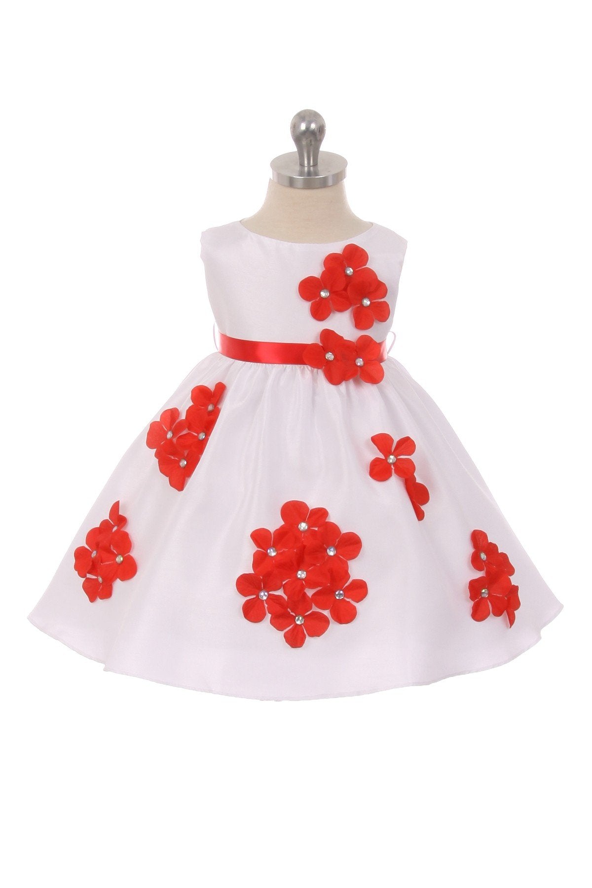 Dress - Shantung Dress Flower Petals Baby Dress