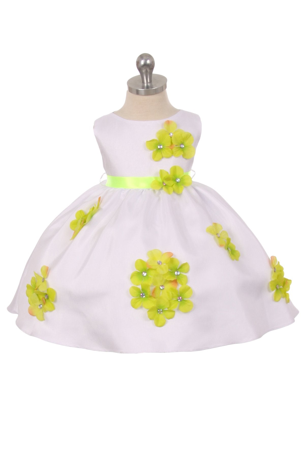 Dress - Shantung Dress Flower Petals Baby Dress