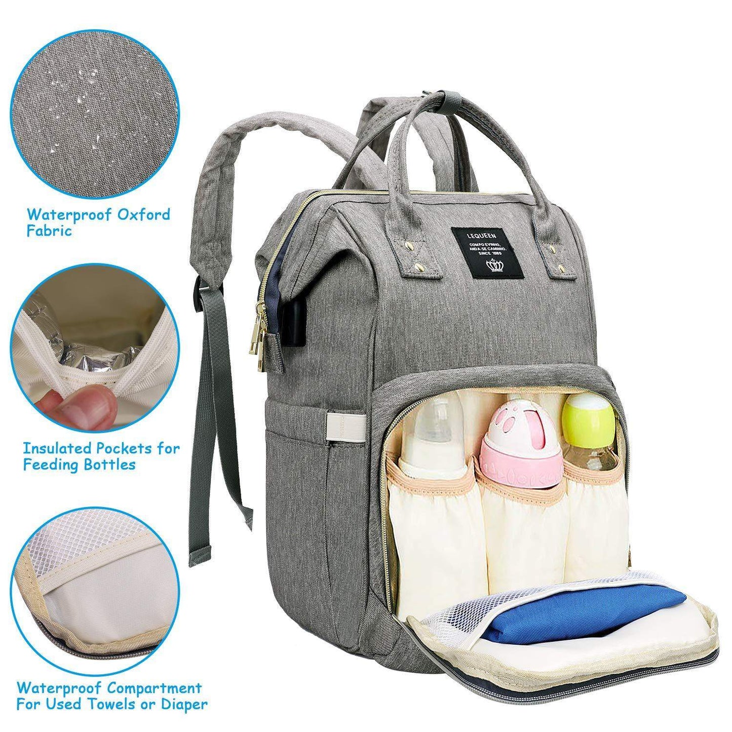 Large Capacity Diaper Bag Backpack-Mommies Best Mall-Baby Accessories,Diaper,diaper bag,Nappy bag